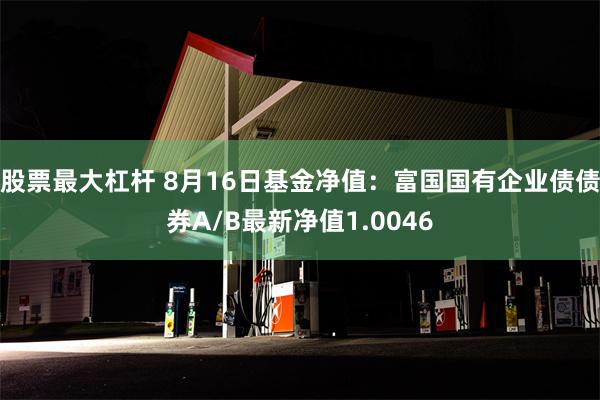 股票最大杠杆 8月16日基金净值：富国国有企业债债券A/B最新净值1.0046