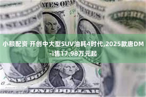 小额配资 开创中大型SUV油耗4时代,2025款唐DM-i售17.98万元起